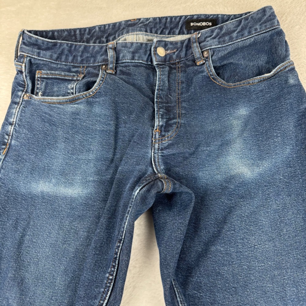Bonobos Slim Fit Jeans Mens 33x30 Blue Stretch Organic Cotton High Quality